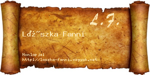 Lászka Fanni névjegykártya
